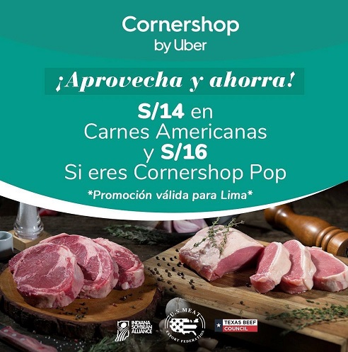 USMEF провела кампанию по продвижению американской свинины говядины через приложение доставки продуктов Cornershop в Перу