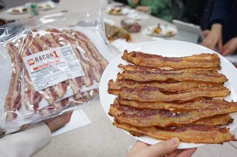 The tour of the Hormel facility in Austin, Minnesota, included a look at the packaging of U.S. pork items and samples of sausages and bacon